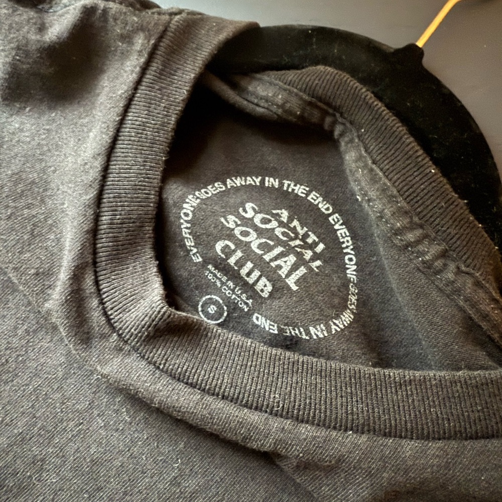 Anti Social Social Club Black Short Sleeve Tee, Men’s Small - Picture 3 of 4